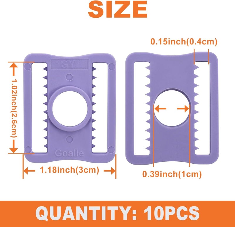 GY Hockey Goalie Mask Slider Clips 10 Pack – 3 x 2.6 cm (1.18 x 1.02 Inches) – Durable Plastic (PC) Replacement Helmet Buckles for Ice Hockey Goalie Helmets - Image 2